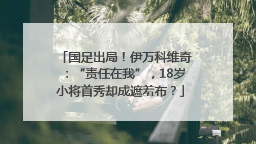 国足出局！伊万科维奇：“责任在我”，18岁小将首秀却成遮羞布？