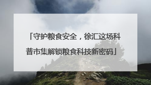 守护粮食安全，徐汇这场科普市集解锁粮食科技新密码