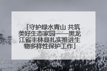 守护绿水青山 共筑美好生态家园——黑龙江省丰林县扎实推进生物多样性保护工作