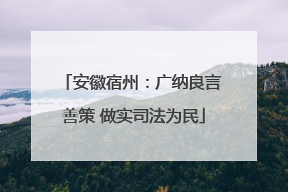 安徽宿州：广纳良言善策 做实司法为民