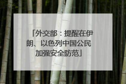 外交部：提醒在伊朗、以色列中国公民加强安全防范