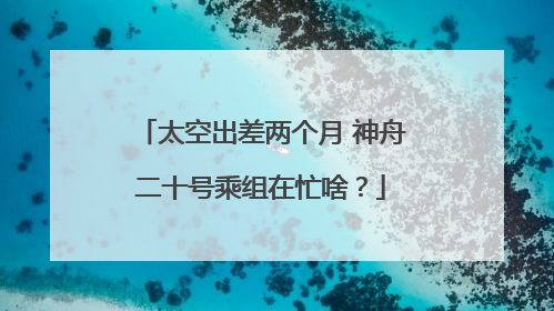 太空出差两个月 神舟二十号乘组在忙啥？