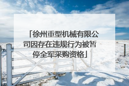 徐州重型机械有限公司因存在违规行为被暂停全军采购资格