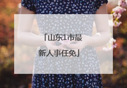 山东1市最新人事任免