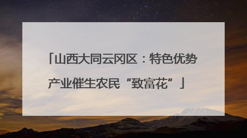 山西大同云冈区：特色优势产业催生农民“致富花”