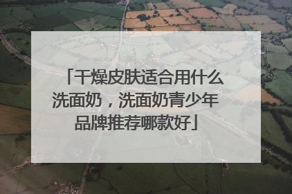 干燥皮肤适合用什么洗面奶，洗面奶青少年品牌推荐哪款好