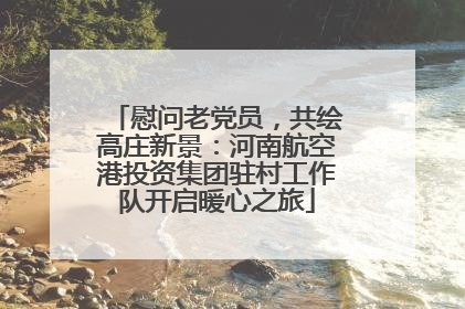 慰问老党员，共绘高庄新景：河南航空港投资集团驻村工作队开启暖心之旅