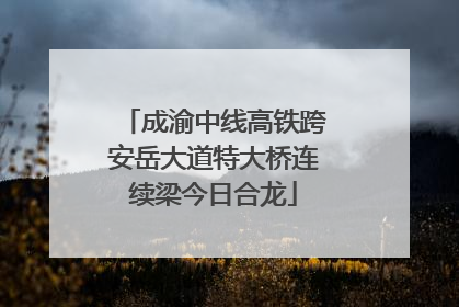 成渝中线高铁跨安岳大道特大桥连续梁今日合龙