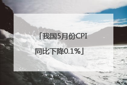 我国5月份CPI同比下降0.1%