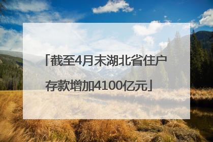 截至4月末湖北省住户存款增加4100亿元