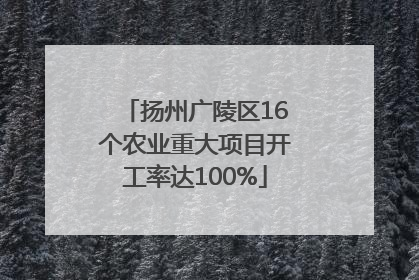 扬州广陵区16个农业重大项目开工率达100%