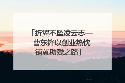 折翼不坠凌云志——曹东锋以创业热忱铺就助残之路