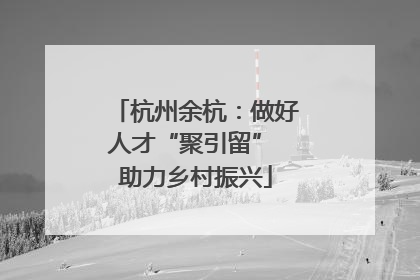 杭州余杭：做好人才“聚引留” 助力乡村振兴