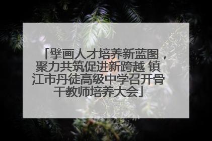 擘画人才培养新蓝图，聚力共筑促进新跨越 镇江市丹徒高级中学召开骨干教师培养大会