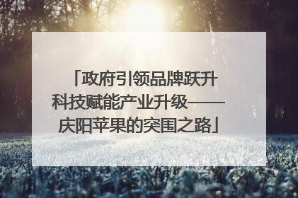 政府引领品牌跃升 科技赋能产业升级——庆阳苹果的突围之路