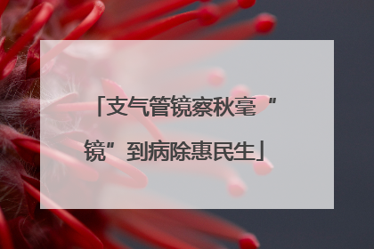 支气管镜察秋毫“镜”到病除惠民生