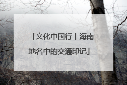 文化中国行丨海南地名中的交通印记