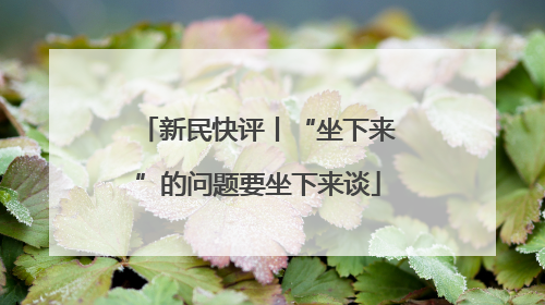新民快评丨“坐下来”的问题要坐下来谈