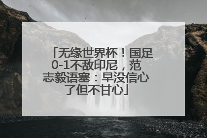 无缘世界杯！国足0-1不敌印尼，范志毅语塞：早没信心了但不甘心
