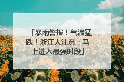 暴雨警报！气温猛跌！浙江人注意：马上进入最强时段