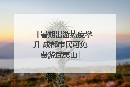 暑期出游热度攀升 成都市民可免费游武夷山
