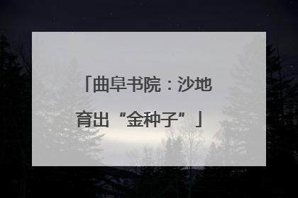 曲阜书院：沙地育出“金种子”