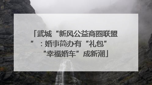 武城“新风公益商圈联盟”：婚事简办有“礼包” “幸福婚车”成新潮