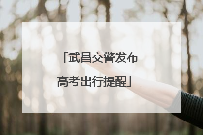 武昌交警发布高考出行提醒