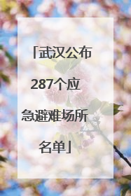 武汉公布287个应急避难场所名单