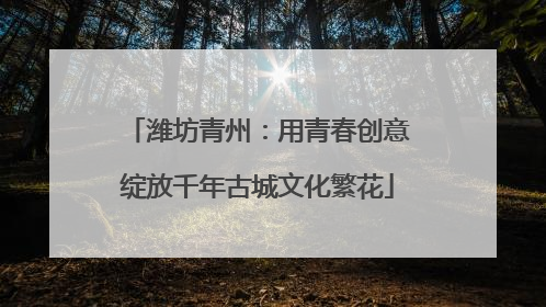 潍坊青州：用青春创意绽放千年古城文化繁花