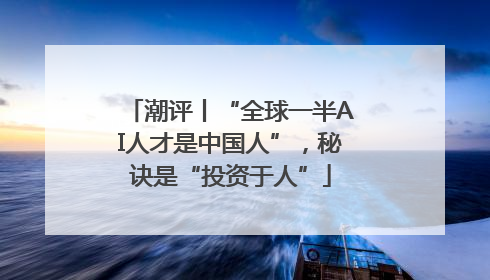 潮评丨“全球一半AI人才是中国人”，秘诀是“投资于人”