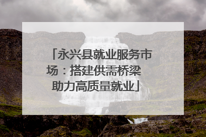 永兴县就业服务市场：搭建供需桥梁 助力高质量就业