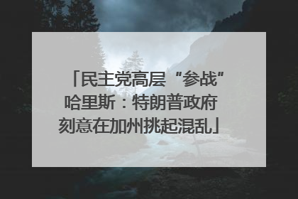 民主党高层“参战” 哈里斯：特朗普政府刻意在加州挑起混乱