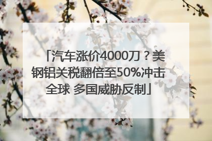 汽车涨价4000刀？美钢铝关税翻倍至50%冲击全球 多国威胁反制