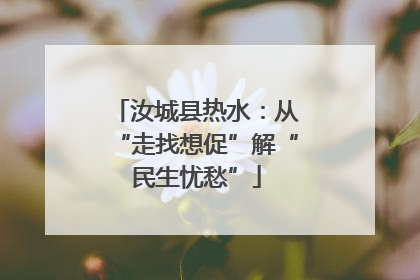 汝城县热水：从“走找想促”解“民生忧愁”