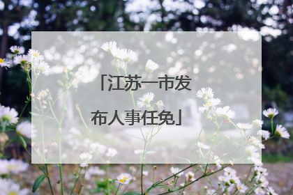 江苏一市发布人事任免