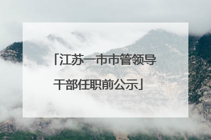 江苏一市市管领导干部任职前公示