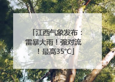 江西气象发布：雷暴大雨！强对流！最高35℃