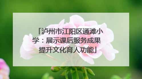 泸州市江阳区通滩小学：展示课后服务成果 提升文化育人功能