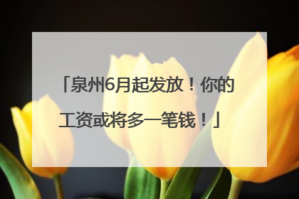 泉州6月起发放！你的工资或将多一笔钱！