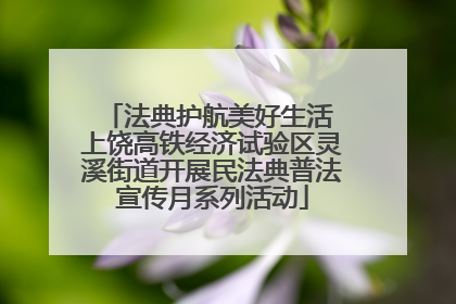 法典护航美好生活 上饶高铁经济试验区灵溪街道开展民法典普法宣传月系列活动