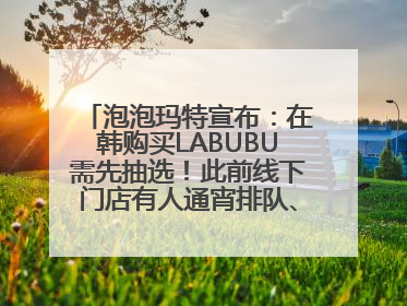泡泡玛特宣布：在韩购买LABUBU需先抽选！此前线下门店有人通宵排队、吵架动手