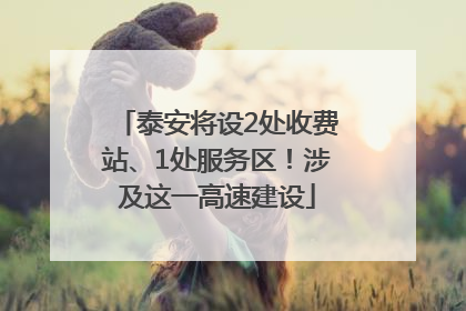 泰安将设2处收费站、1处服务区！涉及这一高速建设