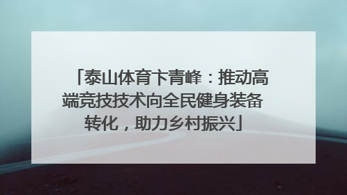 泰山体育卞青峰：推动高端竞技技术向全民健身装备转化，助力乡村振兴