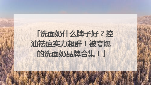 洗面奶什么牌子好？控油祛痘实力超群！被夸爆的洗面奶品牌合集！