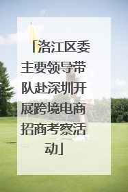 洛江区委主要领导带队赴深圳开展跨境电商招商考察活动