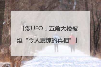涉UFO，五角大楼被爆“令人震惊的真相”