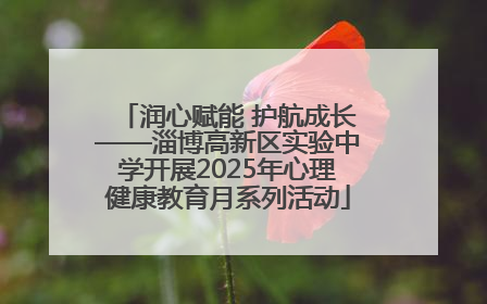 润心赋能 护航成长——淄博高新区实验中学开展2025年心理健康教育月系列活动