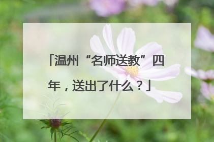 温州“名师送教”四年，送出了什么？