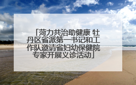 菏力共治助健康 牡丹区省派第一书记和工作队邀请省妇幼保健院专家开展义诊活动